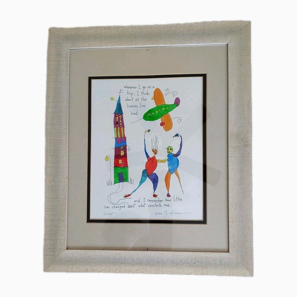 Brian Andreas Matted Print Comfort Travel Home  14"x 11" 1994 Professional Frame